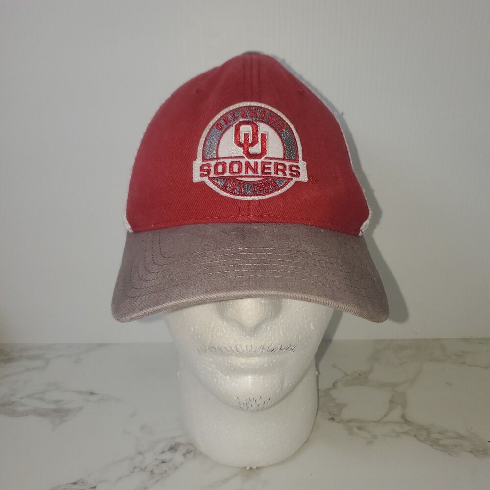 Oklahoma University Snapback Hat Cap Red Gray OU  Sooners NCAA